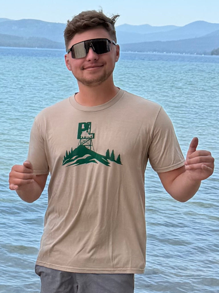 Men’s PL Built Lookout Design tee shirt Desert Tan Heather