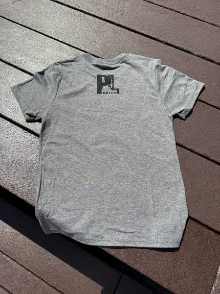 Youth PL Built Tee- Grey with marshmallows