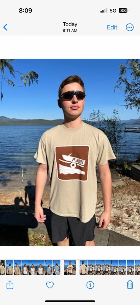 New! Men’s Tan PL Built Boat Launch tee shirt
