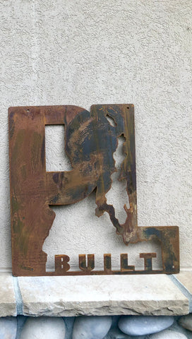 Medium Rusted Metal PL Built Sign 22” x 22”